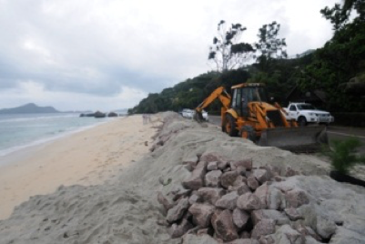 Beach nourishment project on stretch of beach at North-East Point